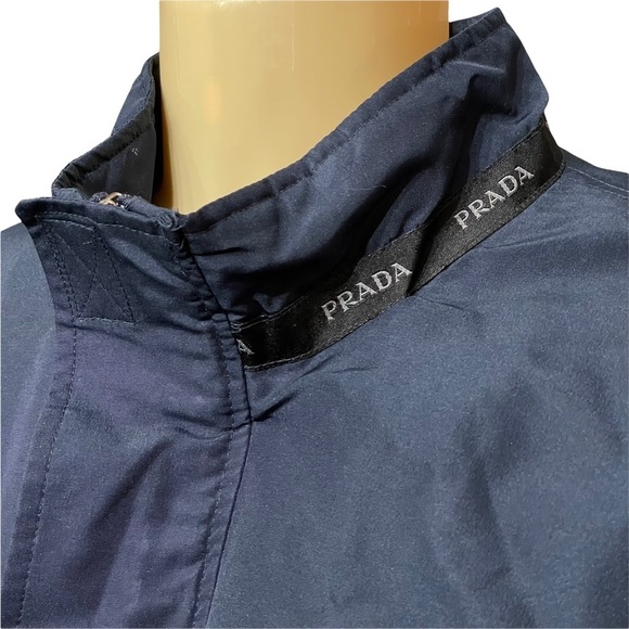 Prada Navy Blue Zip Up Mens Windbreaker Jacket Size M - Picture 4 of 12